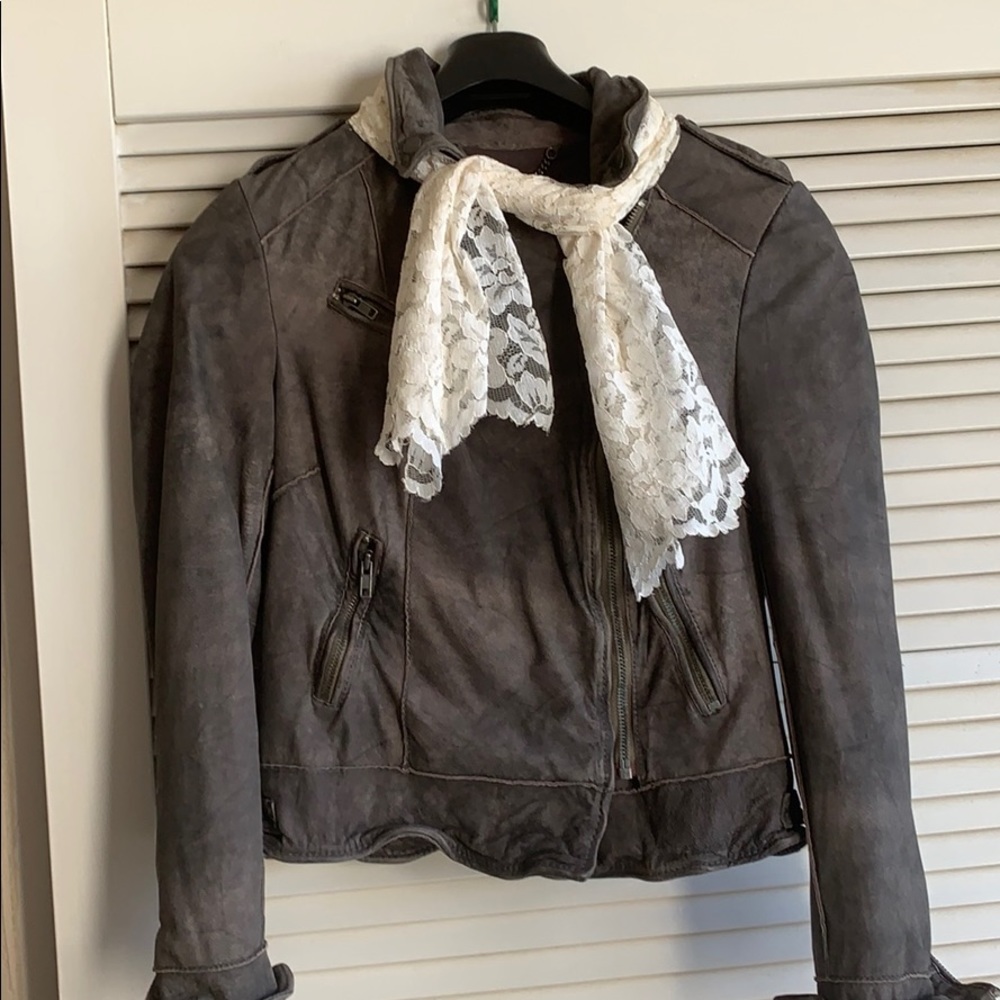 FreePeople Goat Leather Jacket distressed